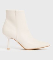 New Look Off White Pointed Stiletto Heel Sock Boots